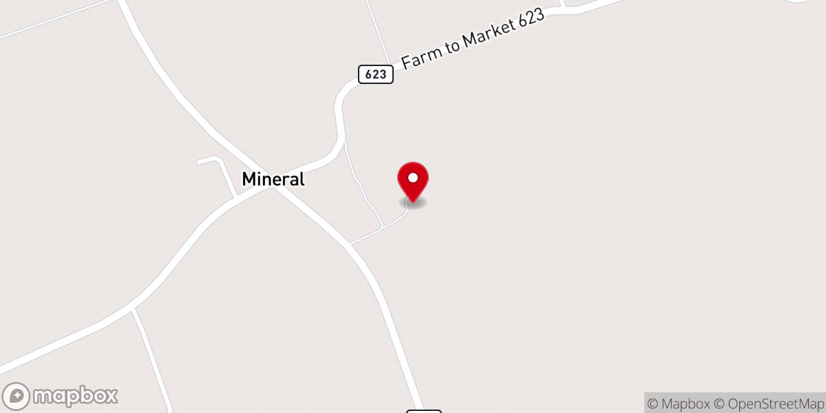 Map showing location of Mineral First Baptist Church