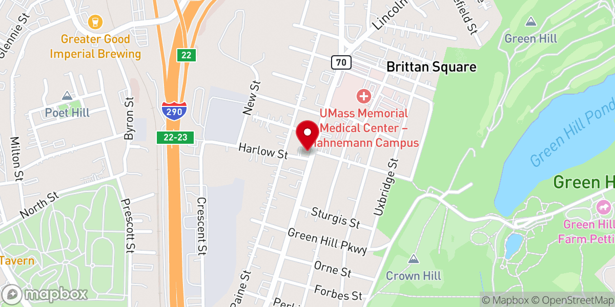 Map showing location of St. Bernard’s Church of Our Lady of Providence Rectory