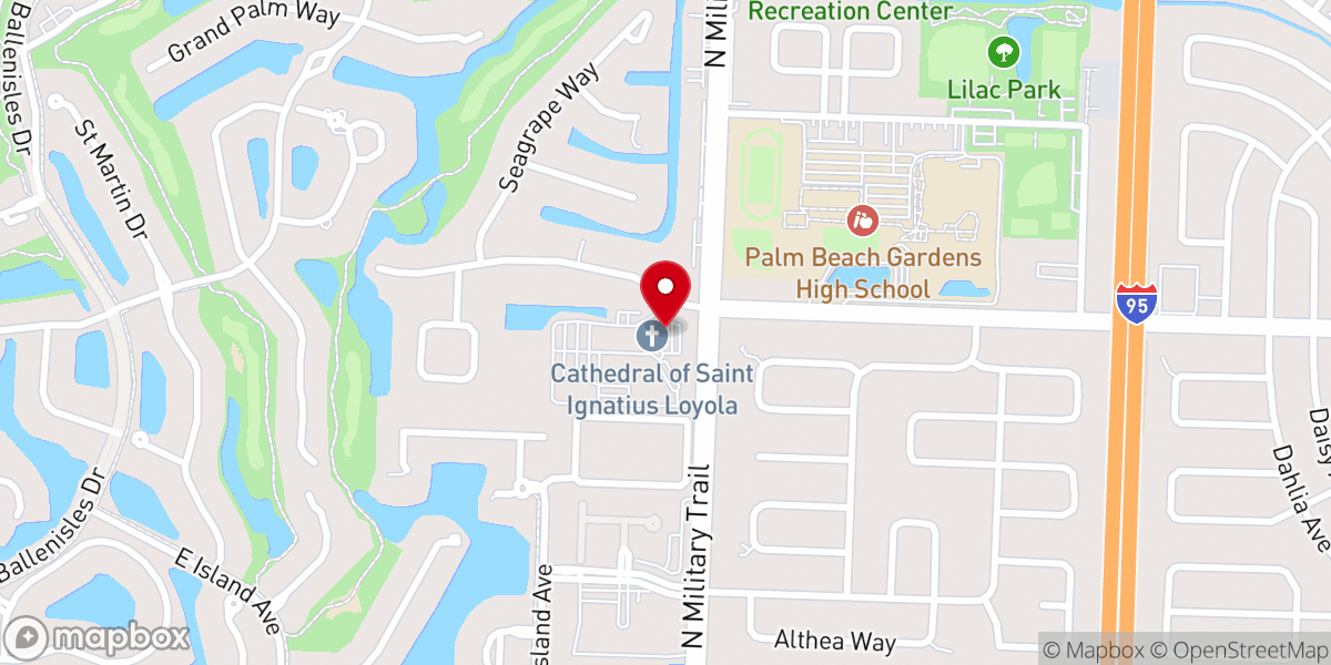 Map showing location of Cathedral of St Ignatius Loyola