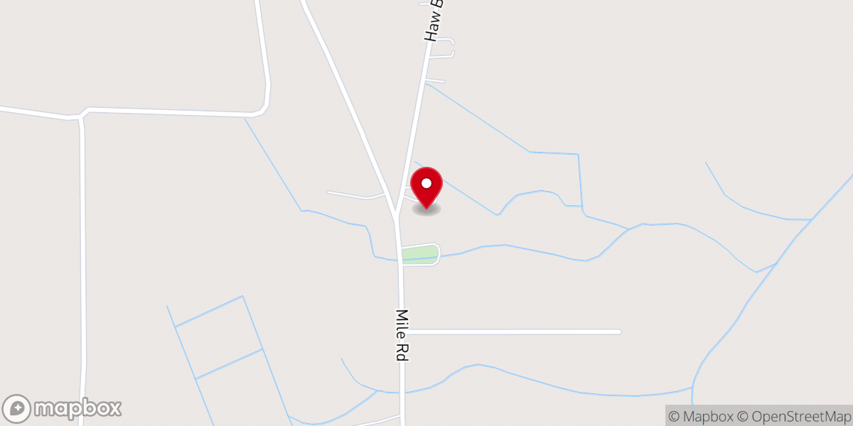 Map showing location of Haw Branch Church of Christ
