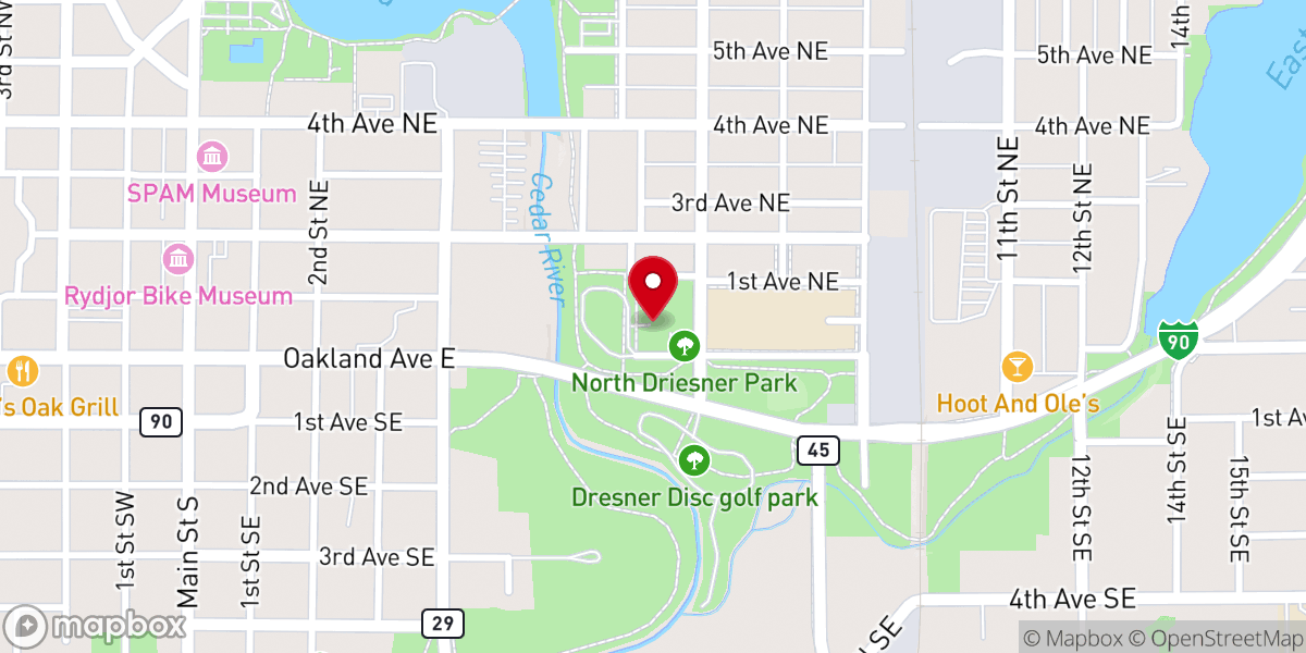 Map showing location of Lions Park