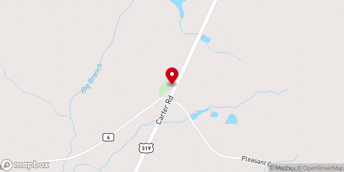 Map showing location of Pleasant Grove Baptist Church