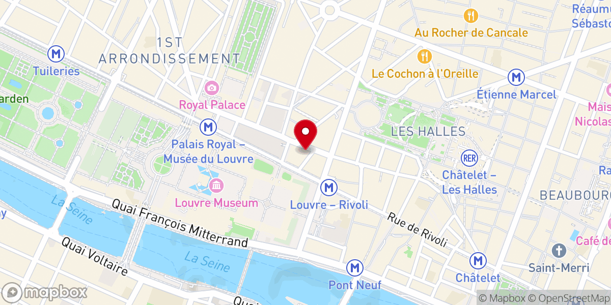 Map showing location of Temple protestant de l'Oratoire du Louvre