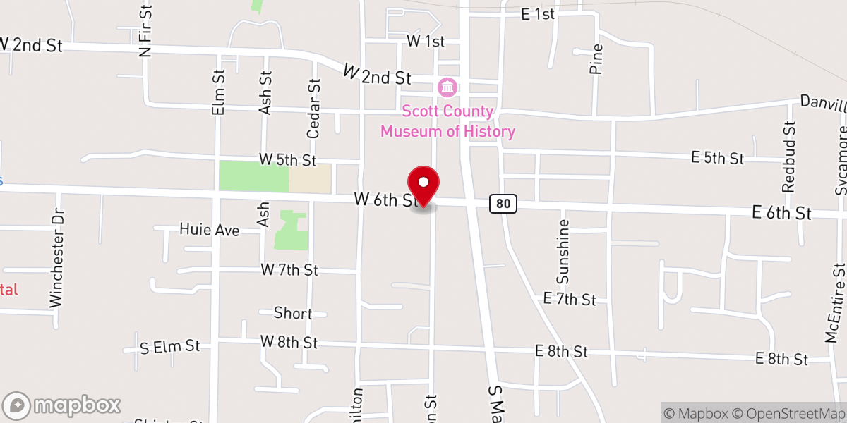 Map showing location of Church of Christ