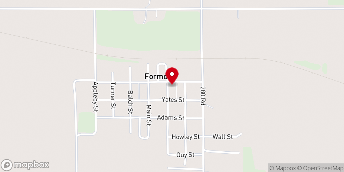 Map showing location of Formoso Skating Rink