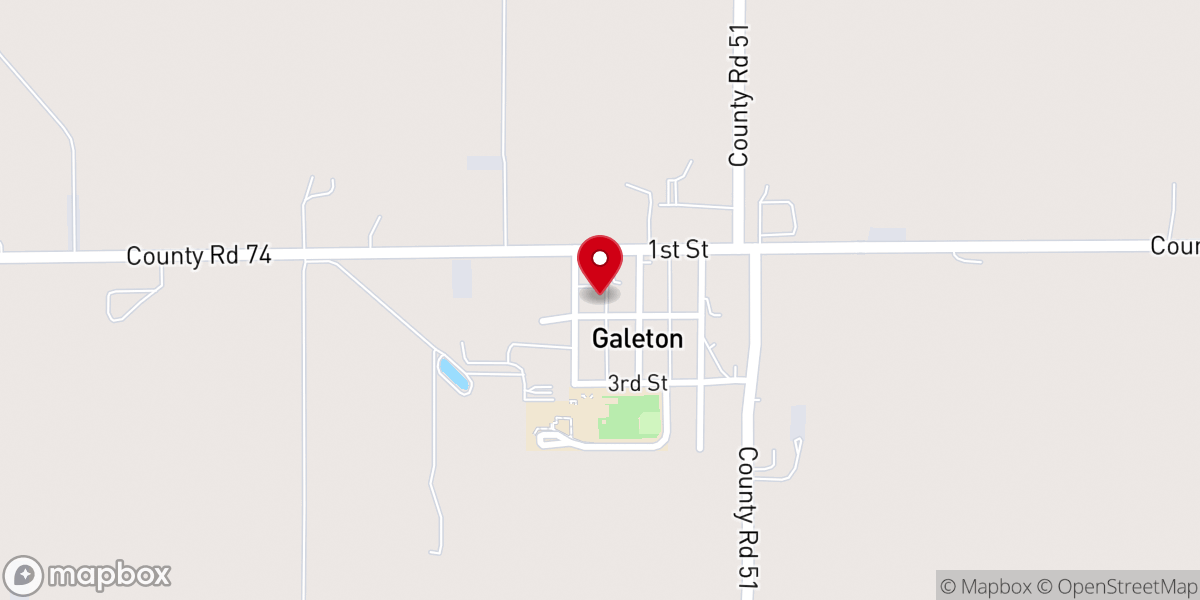 Map showing location of Galeton Community Church
