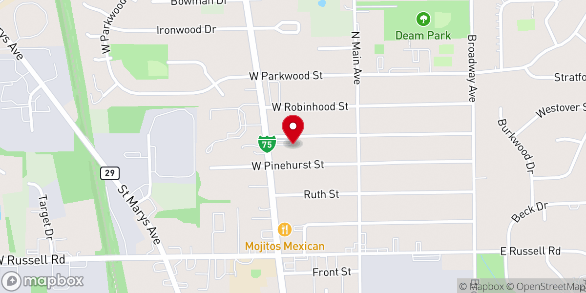 Map showing location of Grace Baptist Church