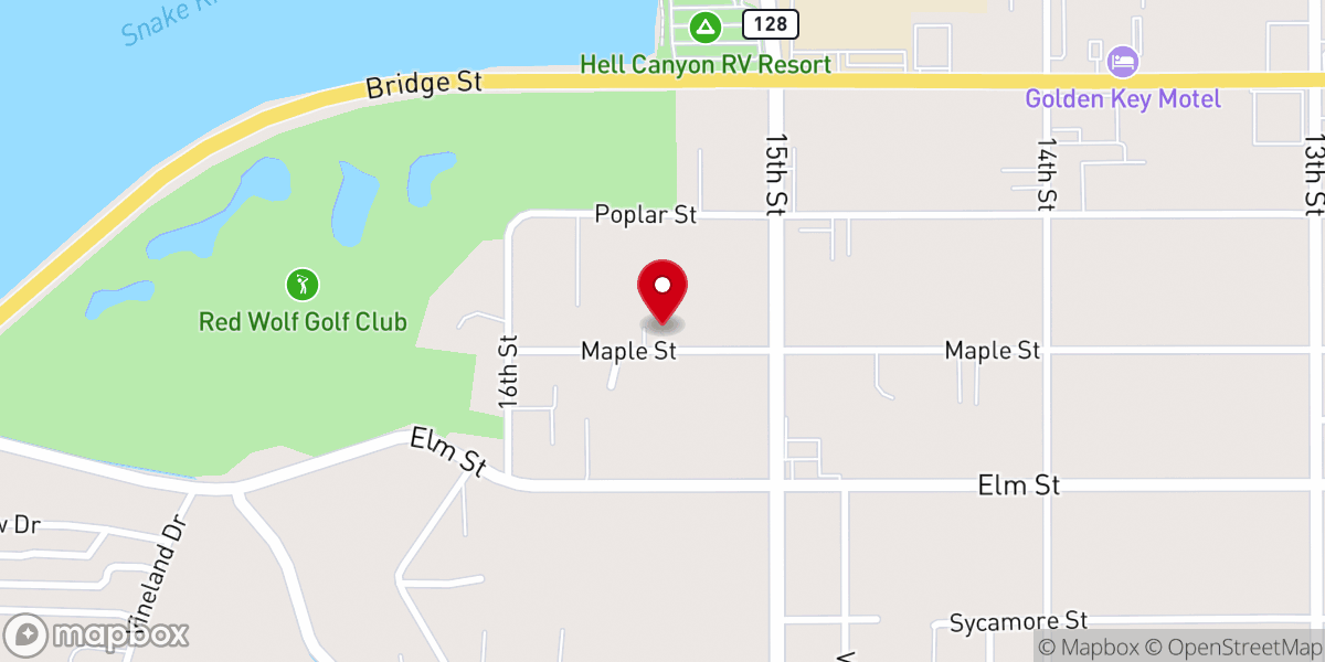 Map showing location of Asotin County Food Bank Association