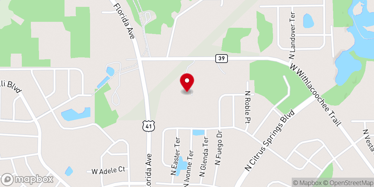 Map showing location of Springs Presbyterian Church