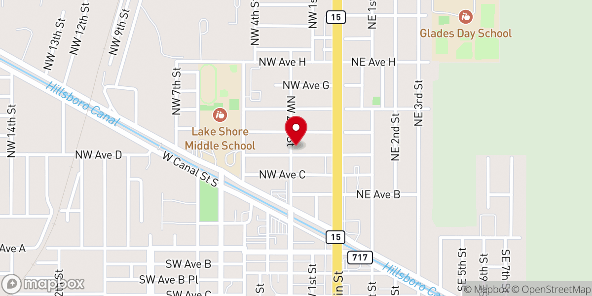 Map showing location of Iglesia Universal