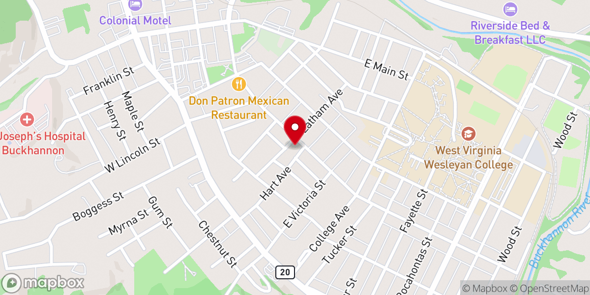 Map showing location of First Baptist Church