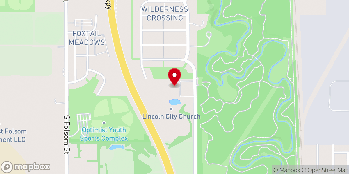 Map showing location of Lincoln City Church