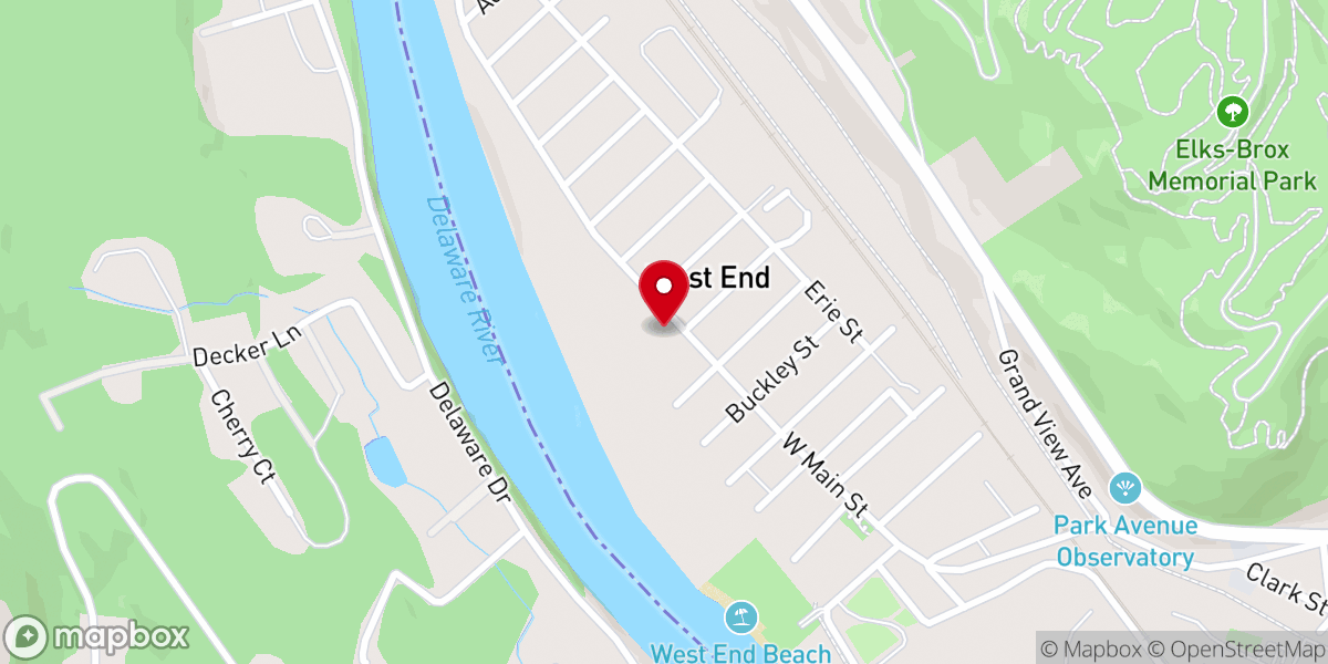 Map showing location of West End Reformed Church