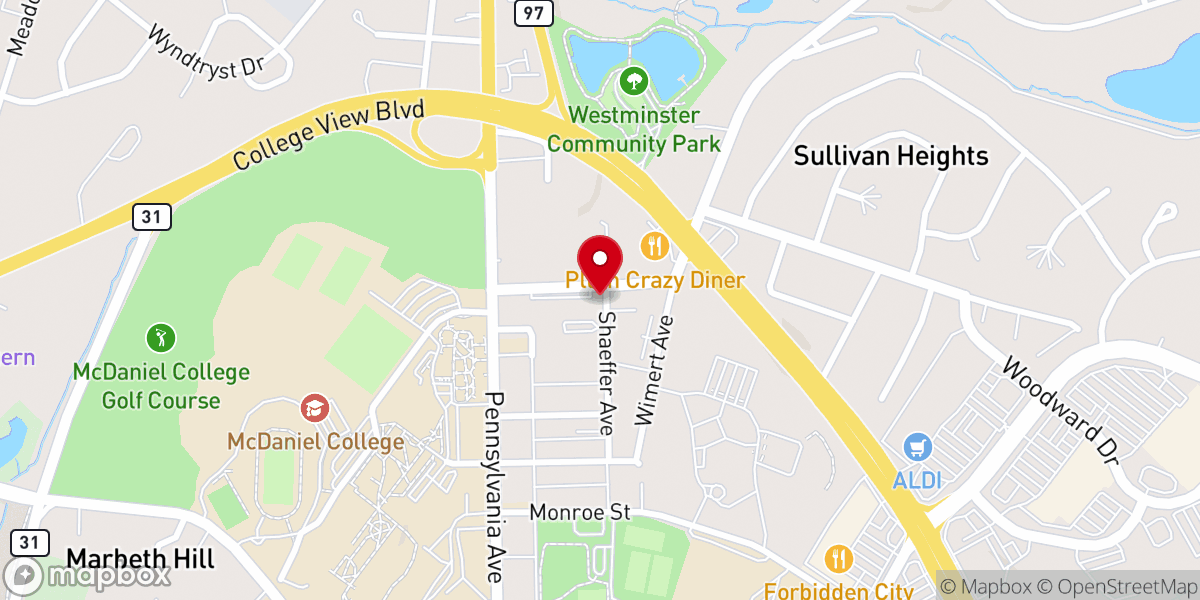 Map showing location of Crossroads Community Center