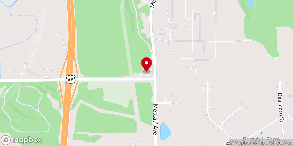 Map showing location of St. Francis of Assisi in the Pines