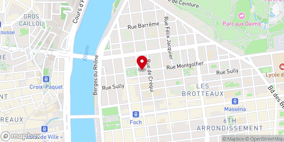 Map showing location of Église de la Rédemption des Brotteaux