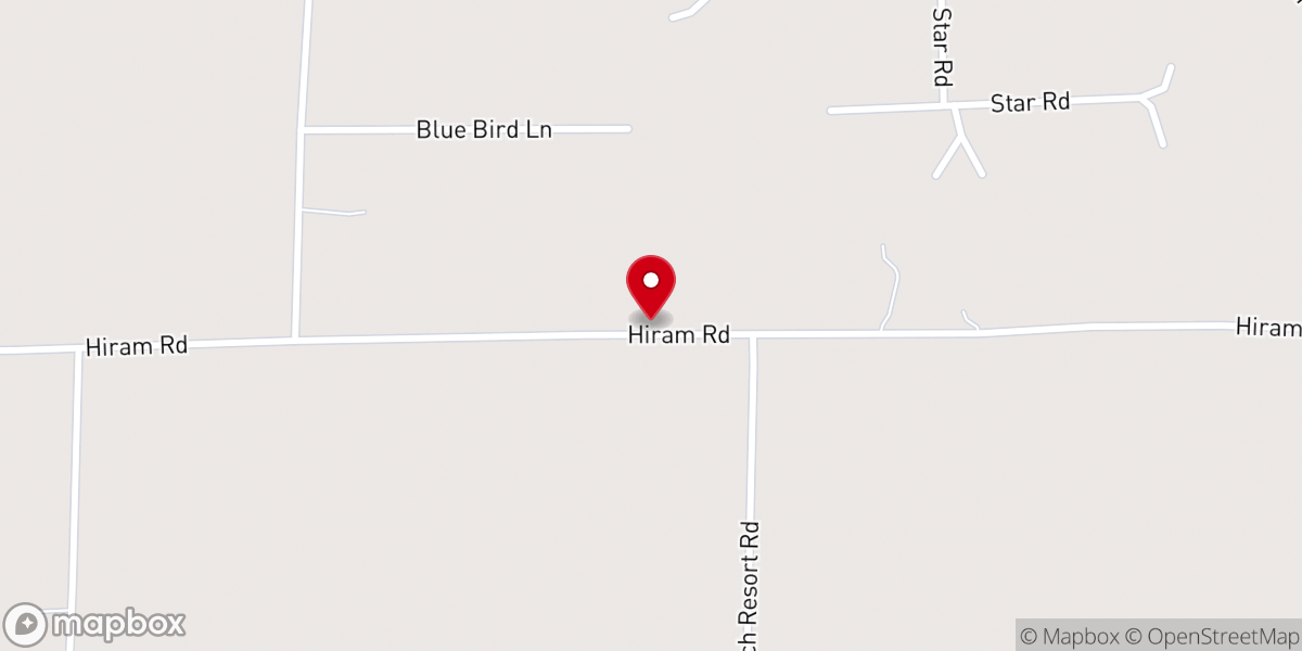 Map showing location of Center Ridge Baptist Church