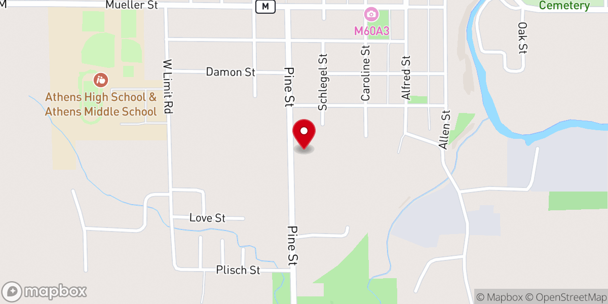 Map showing location of Christ United Church