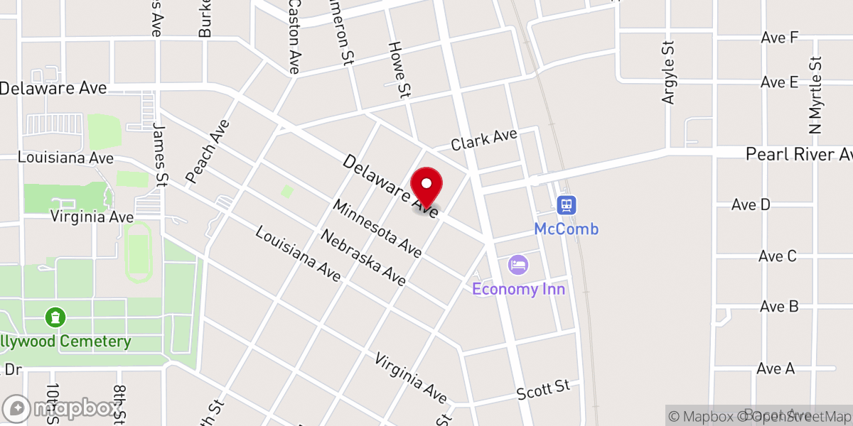 Map showing location of First Christian Church