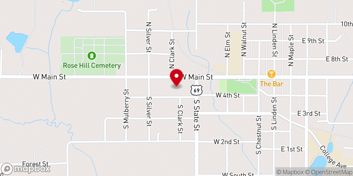 Map showing location of Lamoni Heartland USA Mission Center