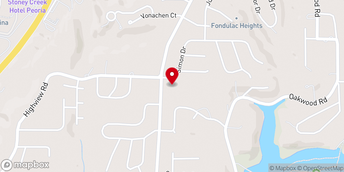 Map showing location of Fondulac Congregational Church