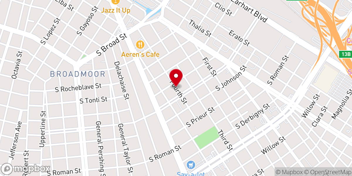Map showing location of Jerusalem Missionary Baptist Church