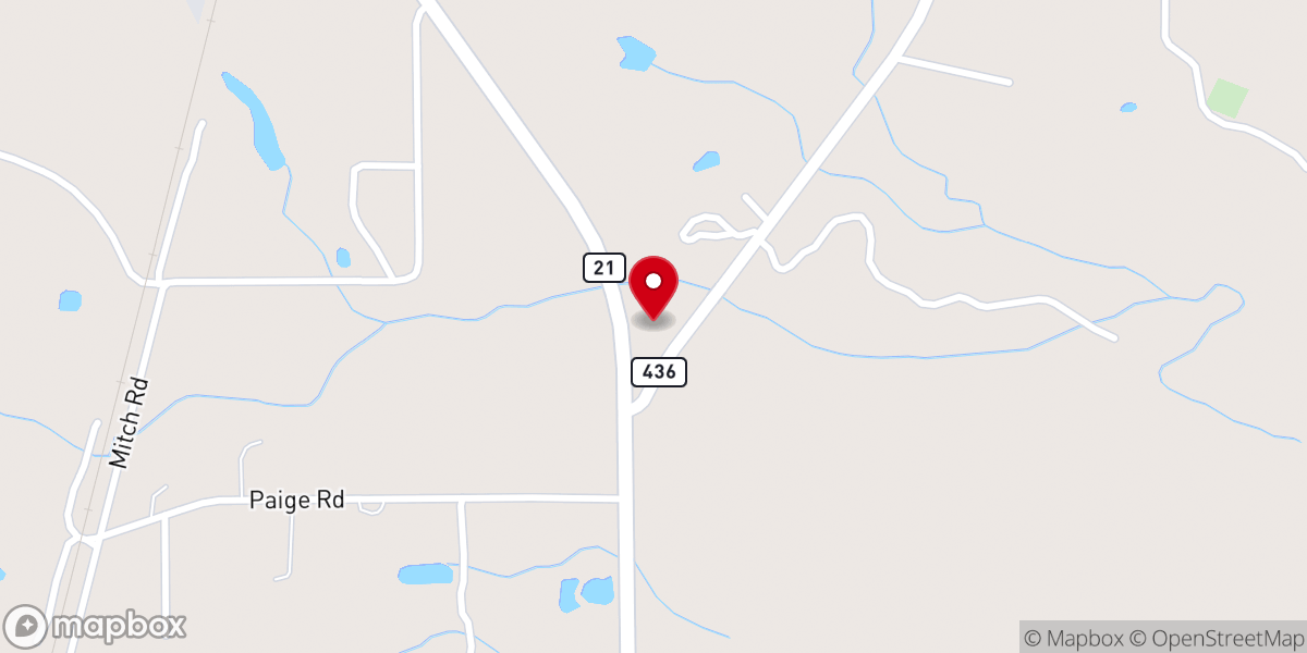 Map showing location of Highland Baptist Church
