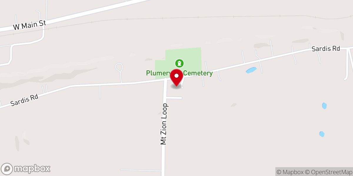 Map showing location of Shady Glade Church