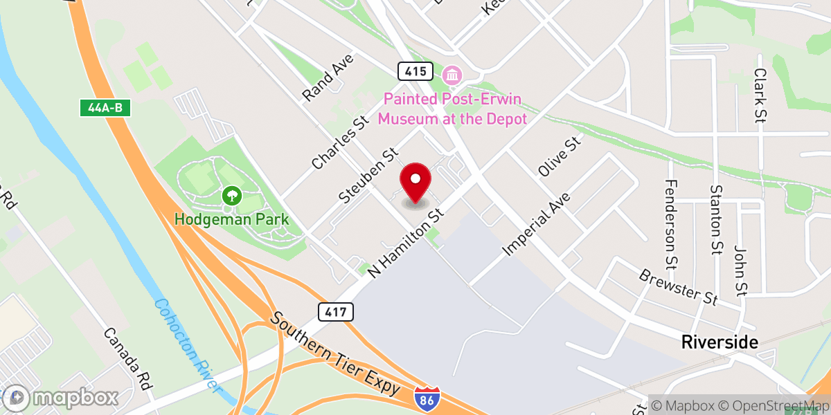 Map showing location of Painted Post Food Pantry - Food Distribution Center