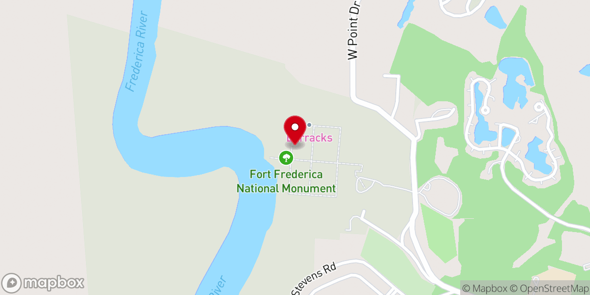 Map showing location of Fort Frederica National Monument