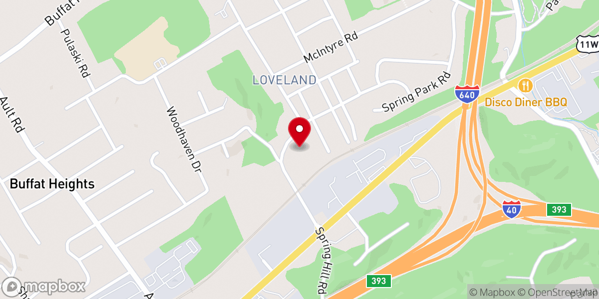 Map showing location of Loveland Baptist Church