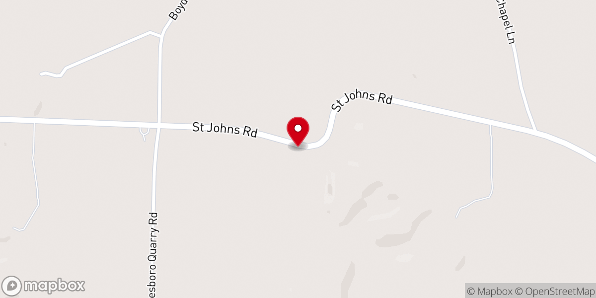 Map showing location of Saint John Lutheran Church
