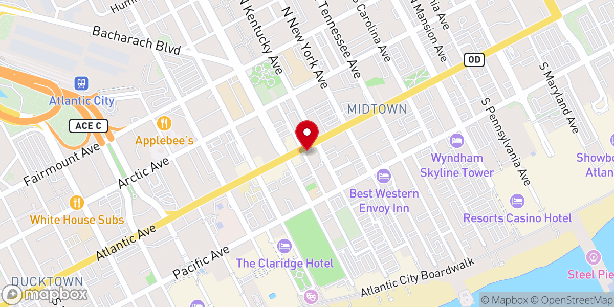 Map showing location of St. Nicholas Greek Orthodox Church, Atlantic City, NJ