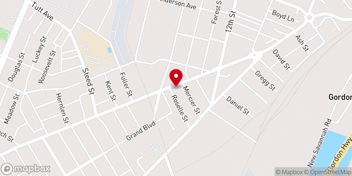 Map showing location of True Vine Baptist Church