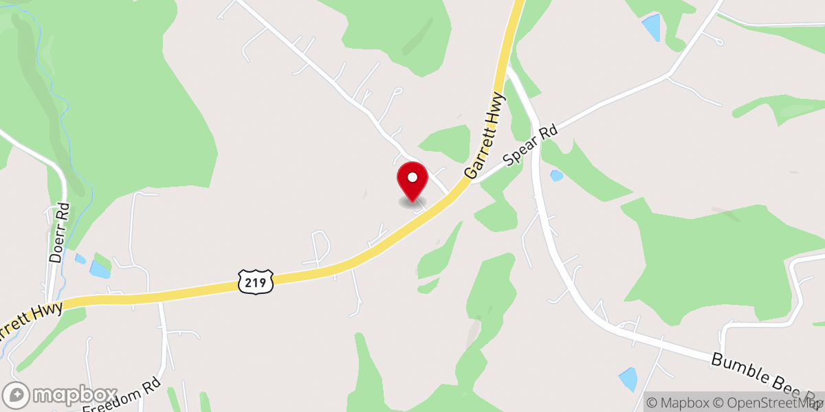 Map showing location of Accident Baptist Church
