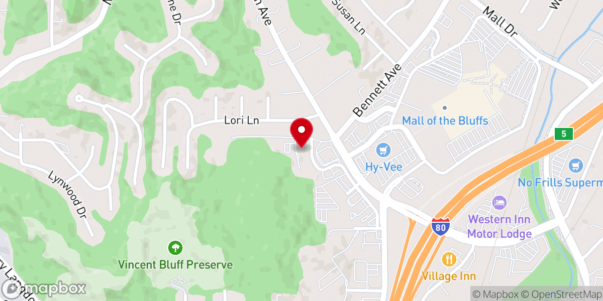 Map showing location of East Side Christian Church