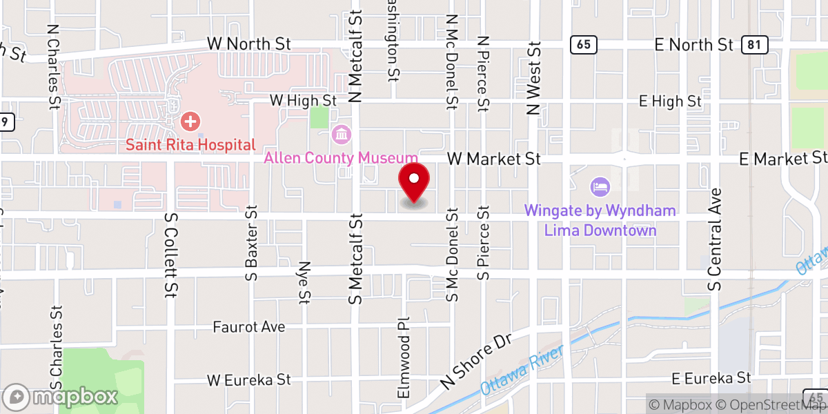 Map showing location of Second Baptist Church