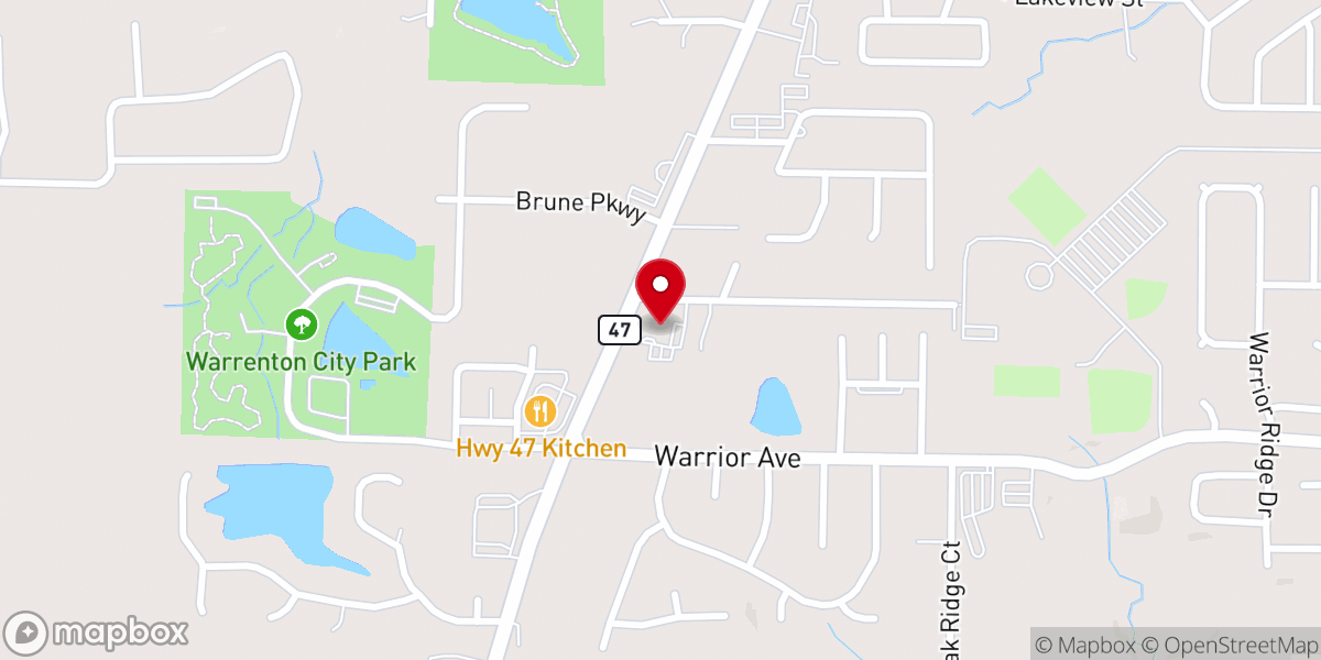 Map showing location of St. John's Lutheran Church