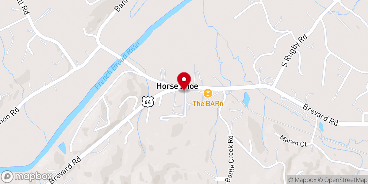 Map showing location of Horse Shoe First Baptist Church