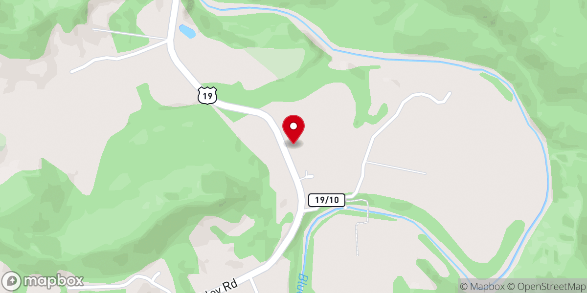 Map showing location of Spanishburg Church