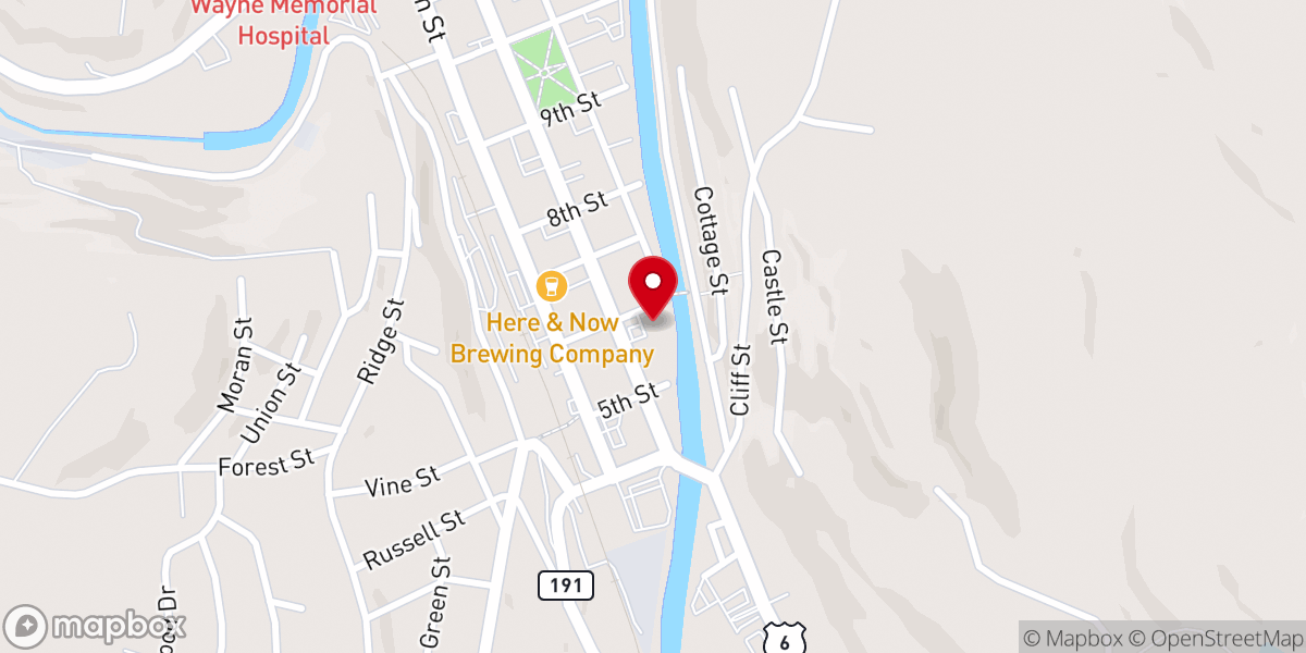 Map showing location of 6th & River