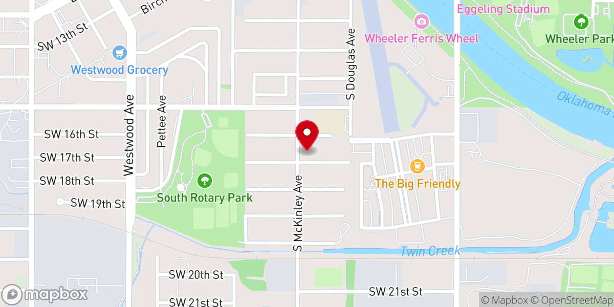 Map showing location of McKinley Avenue Baptist Church