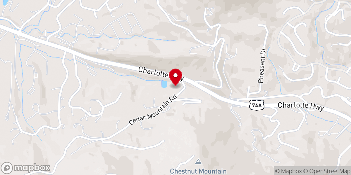 Map showing location of Cedar Mountain Church