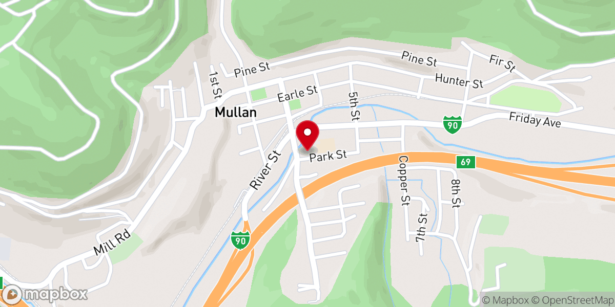 Map showing location of St. Michael's Catholic church
