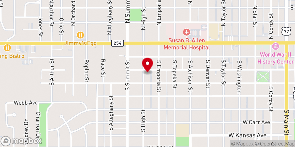 Map showing location of Hi-Point Church