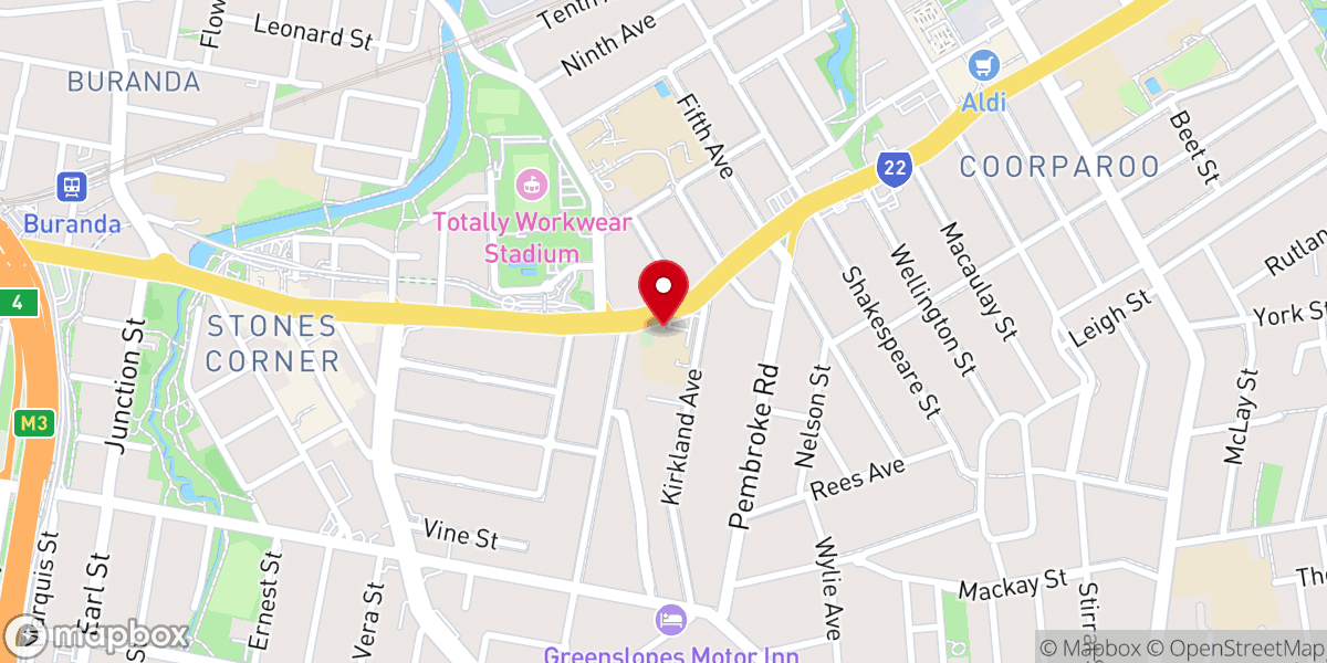 Map showing location of St James Catholic Parish - Coorparoo