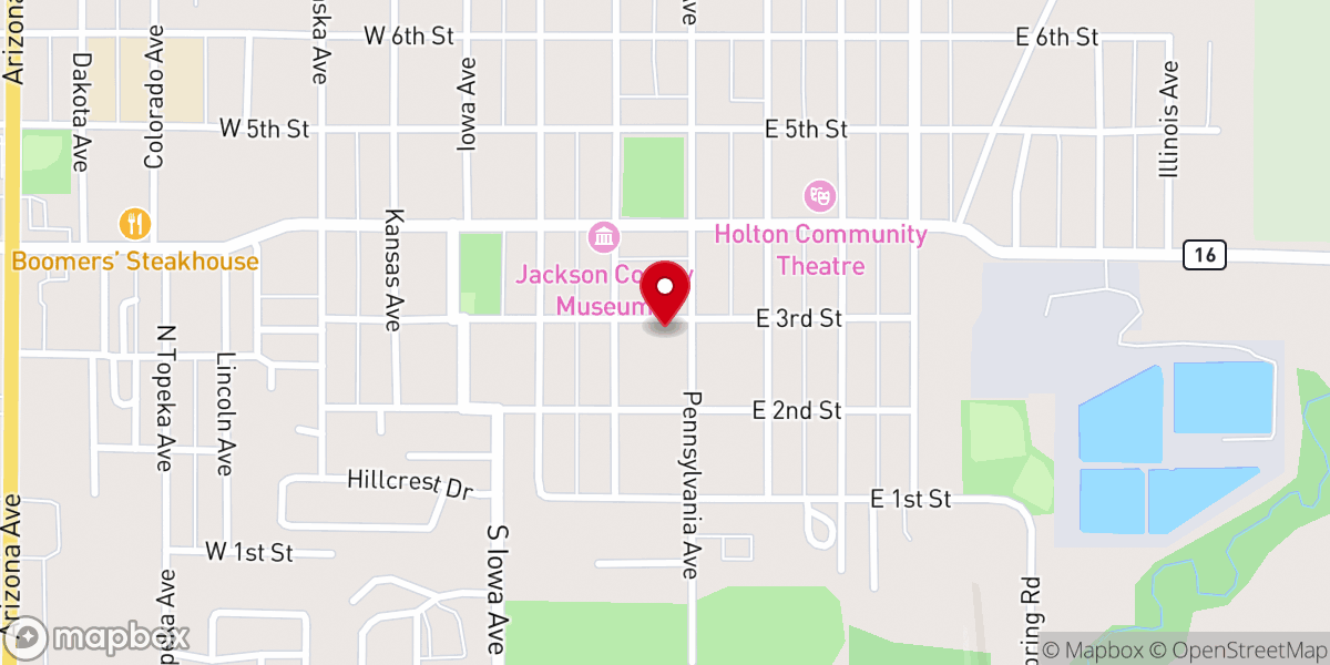 Map showing location of Evangel Church