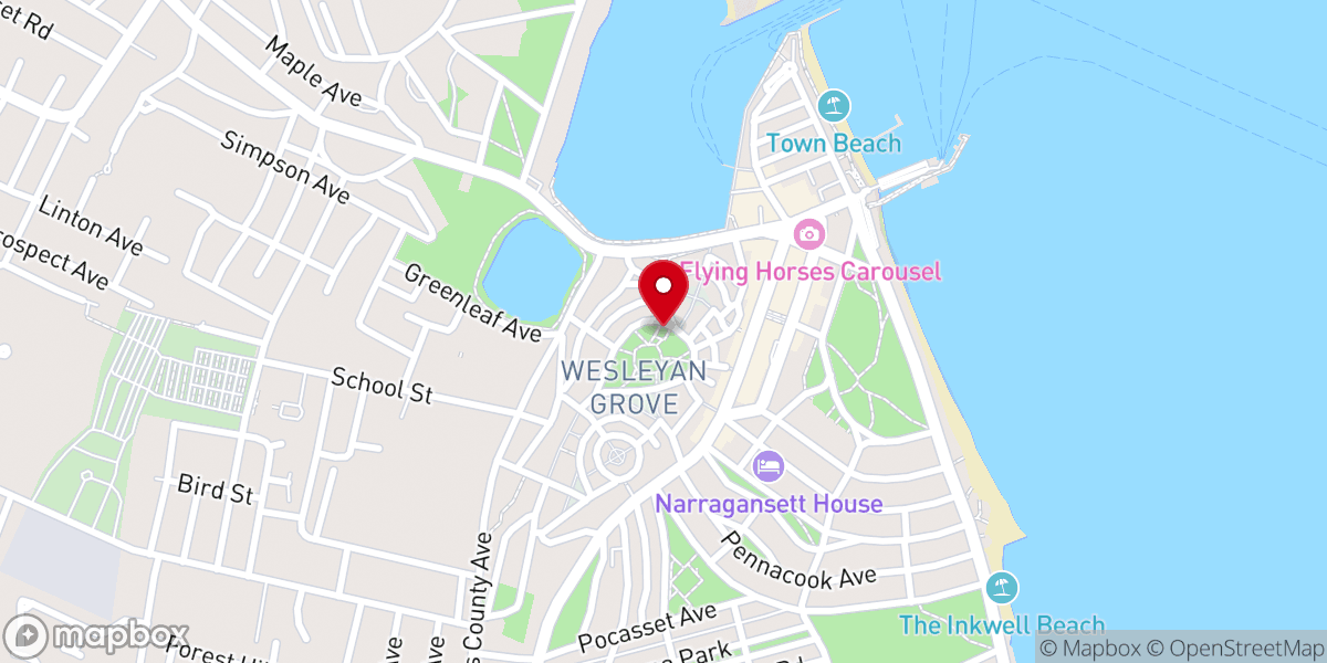 Map showing location of United Methodist Church of Martha's Vineyard