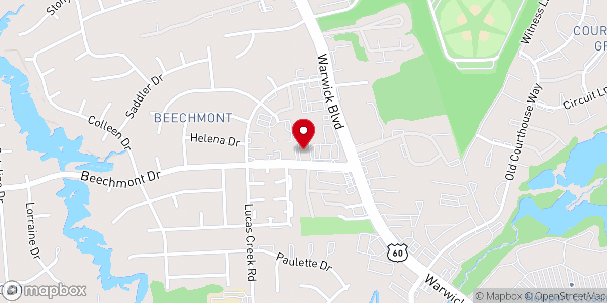 Map showing location of New Beech Grove Baptist Church