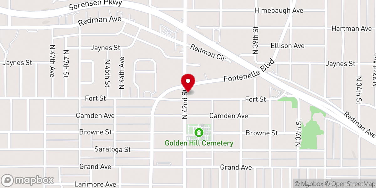 Map showing location of Garden of Gethsemane Evangelical Lutheran Church